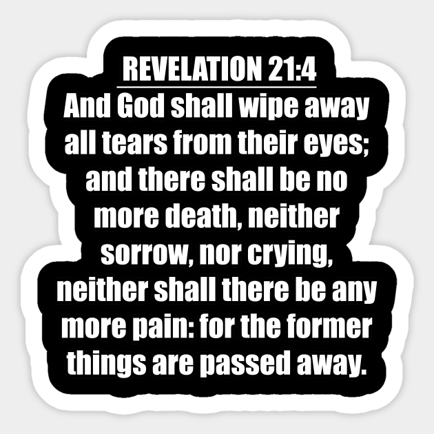 Revelation 21:4 King James Version (KJV) Sticker by Holy Bible Verses